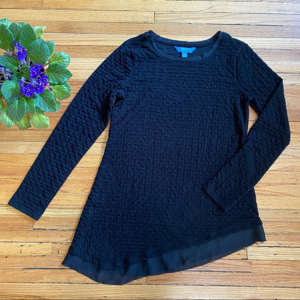 Simply Vera Vera Wang Black Asymmetrical Tunic Top
